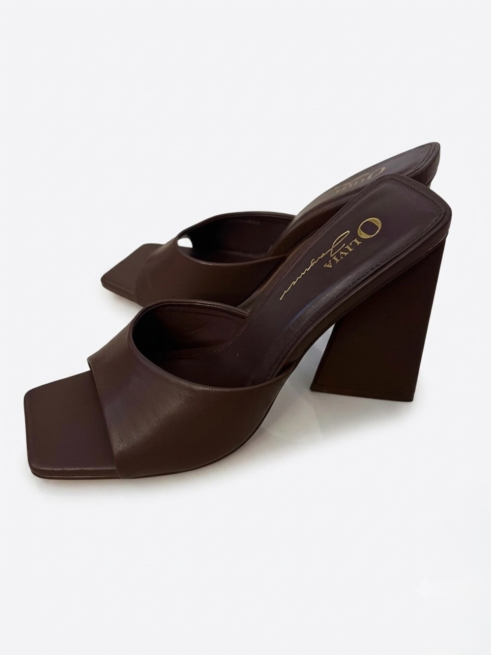 Olivia Jorgensen Brown Heeled Mules Size 9